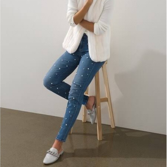 💎 a.n.a Pearl & Rhinestone Embellished Skinny’s - Picture 10 of 10